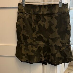 White House Black Market Olive Camouflage Mini Skirt